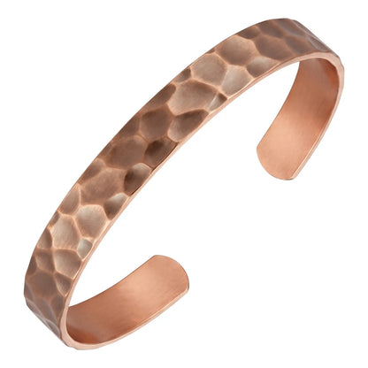 Feraco Women's 2-Piece Pure Copper Cuff Bracelet Set - Elegant Unplated Leaf Design, Authentic Handmade Casual Wear Bangles
